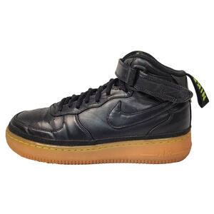 Nike Boys Air Force 1 Mid LV8 Black Gum Volt Basketball Size 6.5Y 820342-004